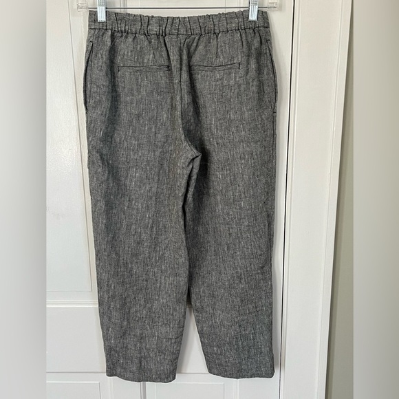 Chico's 100% Linen Button Trim Cropped Pull On Pants size Chico’s 00 US 2 Grey - Picture 5 of 12